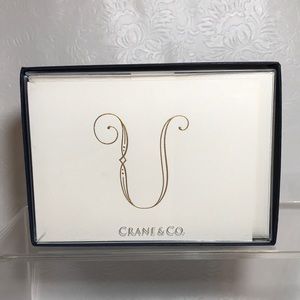 Crane & Co. Gold Engraved Letter  (U) Notes on Pearl White Kid Finish Paper